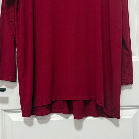 Eileen Fisher Women’s Mock T-Neck Tunic-Lightweight Top Jersey Red-Size Petite M - Picture 4 of 6